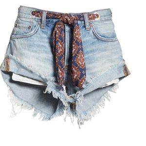 Free people high wasted sashed and relaxed shorts